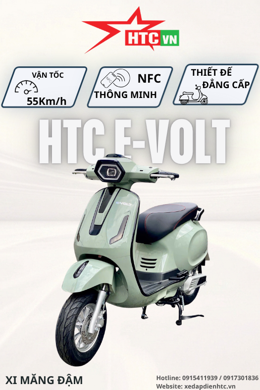 HTC E-VOLT – Chuẩn xe điện thời thượng, mạnh mẽ và tiện nghi