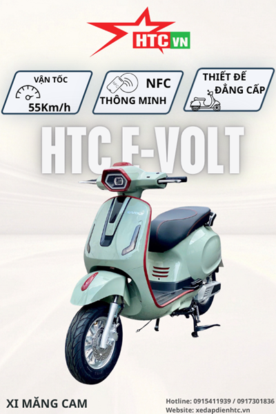 HTC E-VOLT – Chuẩn xe điện thời thượng, mạnh mẽ và tiện nghi