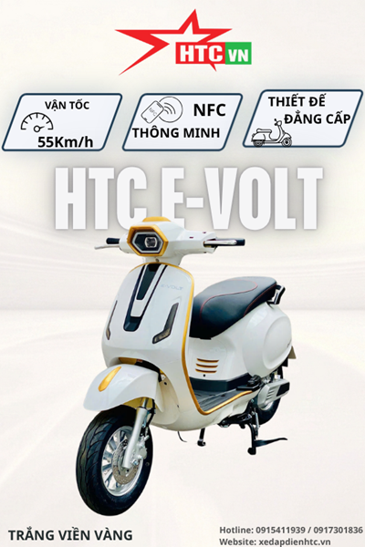HTC E-VOLT – Chuẩn xe điện thời thượng, mạnh mẽ và tiện nghi
