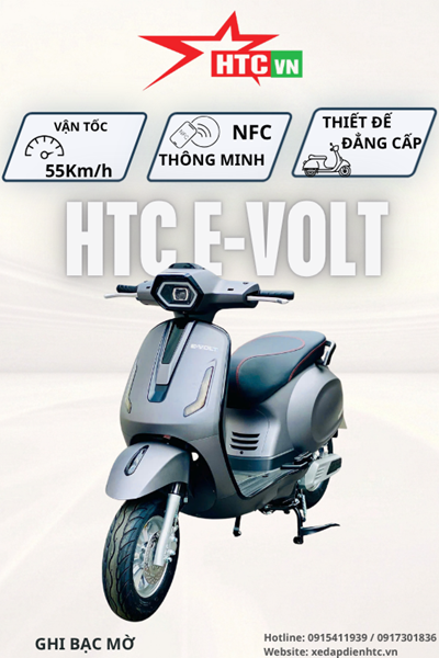 HTC E-VOLT – Chuẩn xe điện thời thượng, mạnh mẽ và tiện nghi
